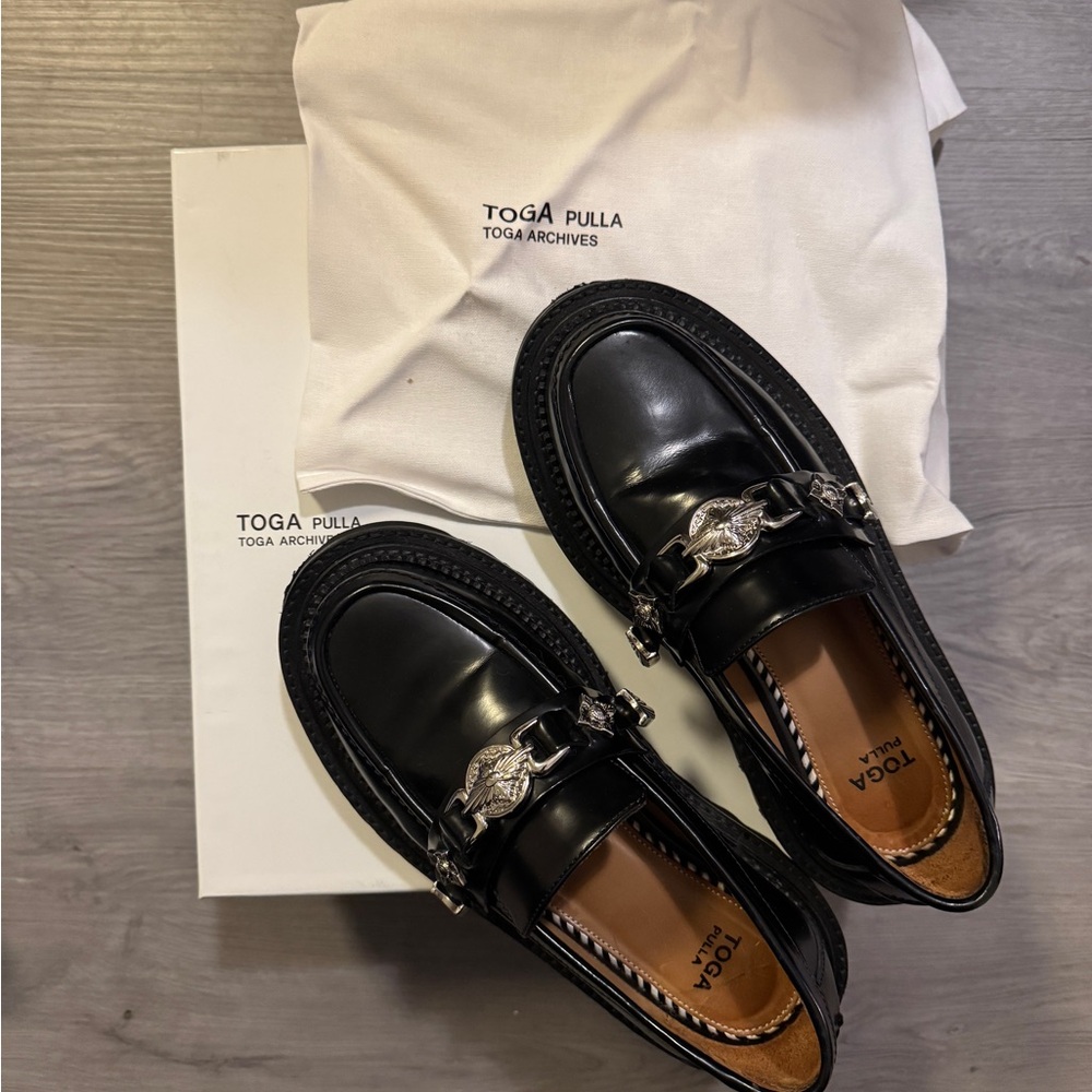 TOGA Pulla Black Leather with Silver Accents